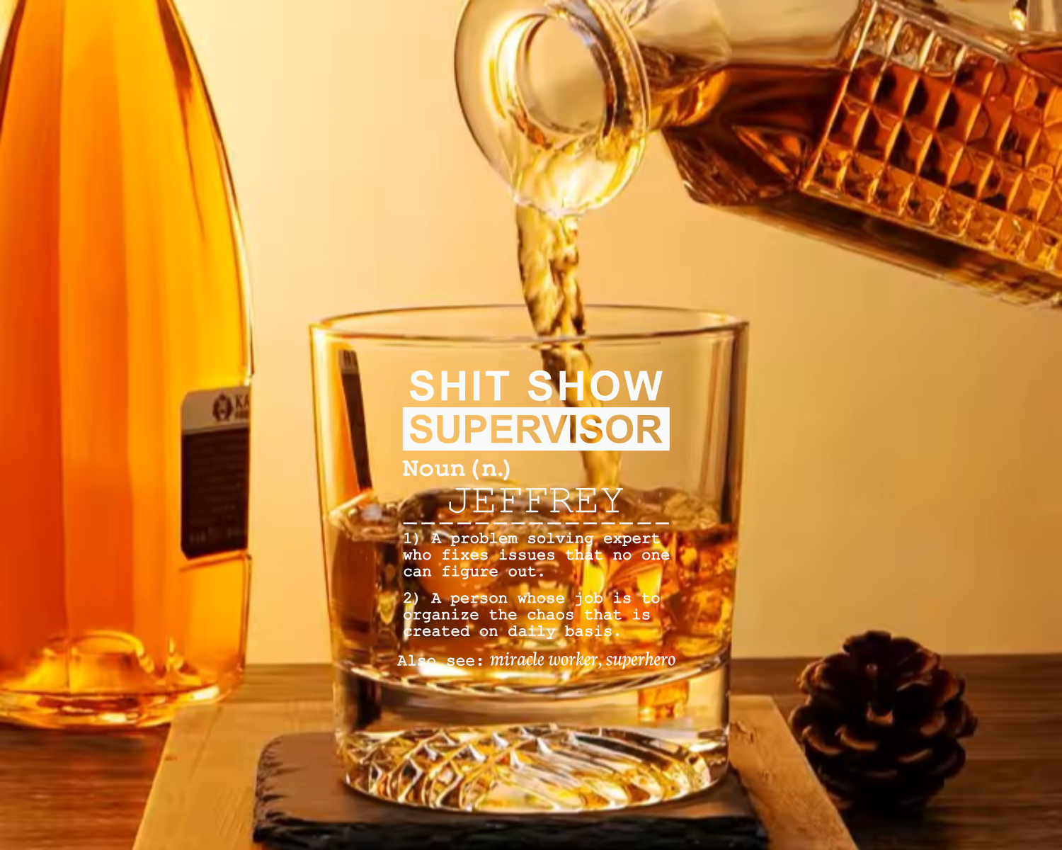 Personalized Shit Show Supervisor, Sarcastic Work Mug, Funny Coworker Gift, Birthday Gift For Boss, Friends, Whiskey Glass, Glassware